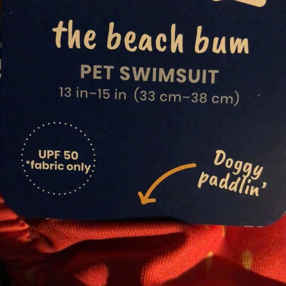 NWT strawberry dog swim bathing suit S